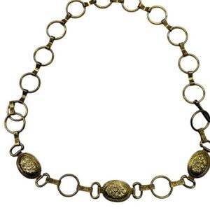 Gold Floral Metal Belt